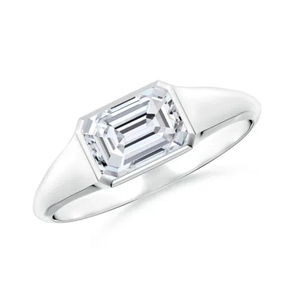 Angara Emerald-cut Diamond Signet Ring In Metallic