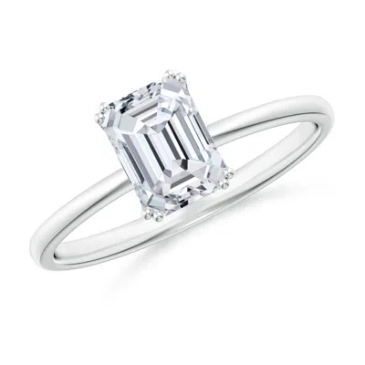 Angara Emerald-cut Diamond Solitaire Classic Engagement Ring In White