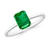 Angara Emerald-cut Emerald Solitaire Classic Engagement Ring In White Gold/rich Medium Green
