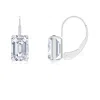 Angara Emerald-cut Lab-grown Diamond Solitaire Leverback Earrings In White Gold/f-g
