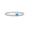 Angara Emerald-cut Lab-grown Fancy Intense Blue Diamond Bracelet With Halo In White Gold/fancy Intense