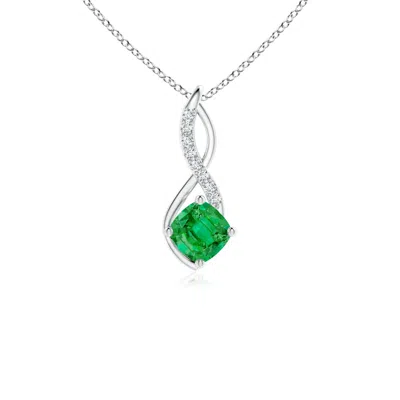 Angara Emerald Infinity Pendant With Diamond Accents In Green