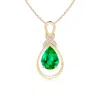 Angara Emerald Infinity Pendant With Diamond 'x' Motif In Yellow Gold/rich Medium Green