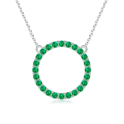 Angara Emerald Open Circle Eternity Pendant In Metallic