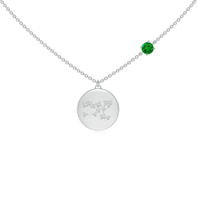 Angara Emerald Taurus Constellation Medallion Pendant In Neutral