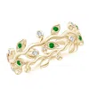 Angara Emerald Vine And Leaf Eternity Band