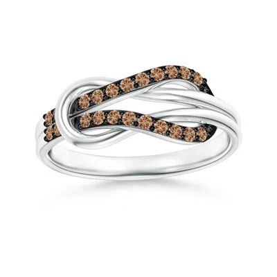 Angara Encrusted Coffee Diamond Infinity Love Knot Ring In Metallic