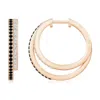 Angara Enhanced Black Diamond Double Hoop Earrings In Rose Gold/black