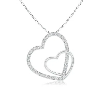 Angara Entwined Diamond Double Tilted Heart Pendant