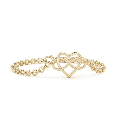 Angara Entwined Heart And Infinity Chain Bracelet In Gold