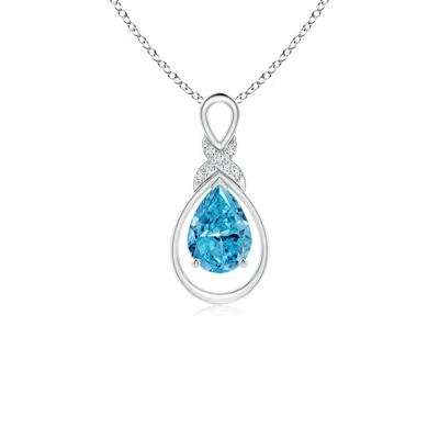 Angara Fancy Intense Blue Diamond Infinity Pendant With 'x' Motif
