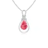 Angara Fancy Intense Pink Diamond Infinity Pendant With 'x' Motif In White Gold/fancy Intense