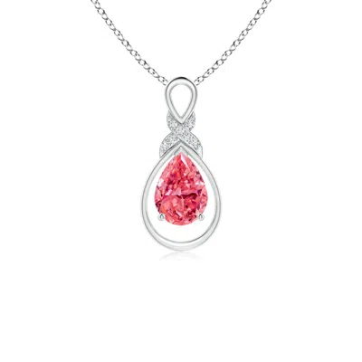 Angara Fancy Intense Pink Diamond Infinity Pendant With 'x' Motif In Metallic