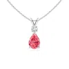 Angara Fancy Intense Pink Diamond Teardrop Pendant In White Gold/fancy Intense