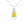 Angara Fancy Intense Yellow Diamond Infinity Pendant With 'x' Motif In White Gold/fancy Intense