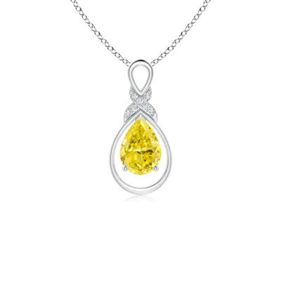 Angara Fancy Intense Yellow Diamond Infinity Pendant With 'x' Motif In Burgundy