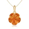 Angara Five-petal Flower Citrine Solitaire Pendant In Yellow Gold/deep Golden