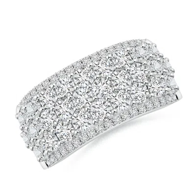 Angara Five-row Diamond Broad Anniversary Ring In Metallic