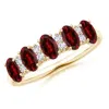 Angara Five Stone Garnet And Diamond Wedding Ring In Yellow Gold/rich Red