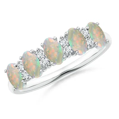 Angara Five Stone Opal And Diamond Wedding Ring In Multi
