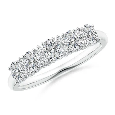 Angara Five Stone Oval Diamond Wedding Ring With Accents In Metallic