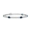 Angara Five Stone Oval Lab-grown Alexandrite Station Link Bracelet In White Gold/bluish Green Changing To Brownish Or Pinkish Purple
