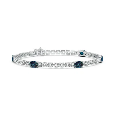 Angara Five Stone Oval Lab-grown Alexandrite Station Link Bracelet In Multi