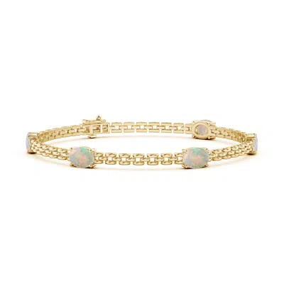 Angara Five Stone Oval Opal Station Link Bracelet In Gold