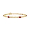 Angara Five Stone Oval Ruby Station Link Bracelet In Yellow Gold/deep Rich Red