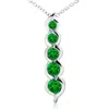 Angara Five Stone Round Emerald Journey Pendant In White Gold/rich Green
