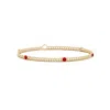 Angara Five Stone Ruby Station Bracelet In Yellow Gold/medium Red