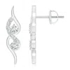 Angara Flame-shaped Diamond Stud Earrings In White Gold/g