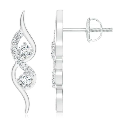 Angara Flame-shaped Diamond Stud Earrings In Metallic