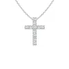 Angara Flat Prong-set Diamond Cross Pendant In White Gold/g