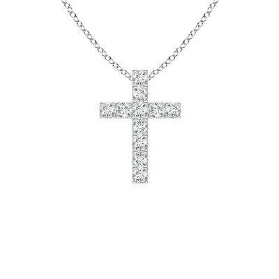 Angara Flat Prong-set Diamond Cross Pendant In Metallic