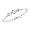 Angara Floating Diamond Three Stone Stackable Ring