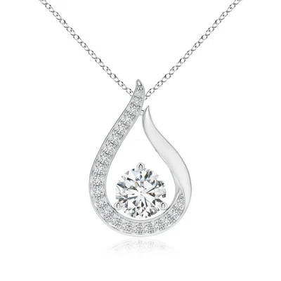 Angara Floating Diamond Tulip Pendant In Metallic