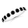Angara Floating Enhanced Black Diamond Semi Eternity Wedding Ring For Her In White Gold/black