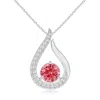 Angara Floating Fancy Intense Pink Diamond Tulip Pendant