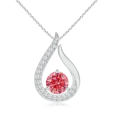 Angara Floating Fancy Intense Pink Diamond Tulip Pendant