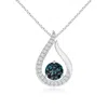 Angara Floating Lab-grown Alexandrite Tulip Pendant With Diamonds In White Gold/bluish Green Changing To Brownish Or Pinkish Purple