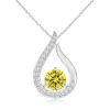 Angara Floating Lab-grown Fancy Intense Yellow Diamond Tulip Pendant In White Gold/fancy Intense