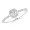 Angara Floating Princess-cut Diamond Halo Promise Ring