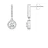 Angara Floating Round Diamond Halo Drop Earrings In White Gold/g