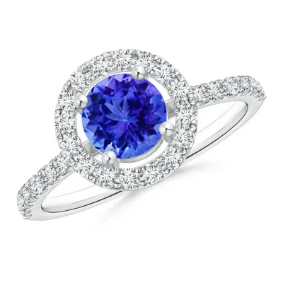 Angara Floating Tanzanite Halo Ring With Diamond Accents In Metallic