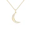 Angara Flush-set Scattered Diamond Crescent Moon Pendant In Yellow Gold/g