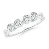 Angara Four Stone Bezel-set Diamond Concave Wedding Ring In White Gold/g