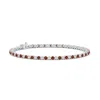 Angara Garnet And Illusion Diamond Tennis Bracelet In White Gold/medium Red