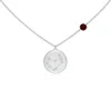 Angara Garnet Capricorn Constellation Medallion Pendant In White Gold/medium Red