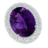 Angara Gia Certified Amethyst Double Halo Cocktail Ring In White Gold/medium Purple